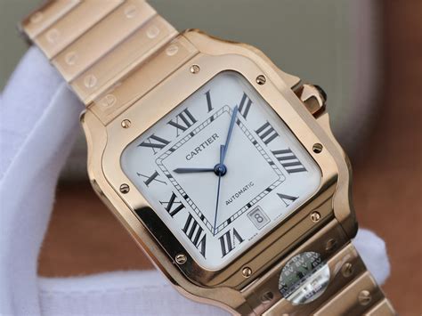 cartier santos rose gold replica|cartier santos counterfeit.